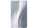 Abakuhaus Tenda Da Doccia Grigia Stretta, Motivo Monocromatico, Set Decorativo Per Bagno In Tessuto Con Ganci, 120 X 180 Cm, Grigio
