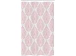 Abakuhaus Tenda Da Doccia Stretta In Damasco, Motivo Vittoriano Rosa, Set Decorativo Per Bagno In Tessuto Con Ganci, 120 X 180 Cm, Rosa E Bianco