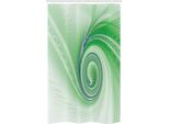 Abakuhaus Tenda Da Doccia Stretta Verde, Spirali Frattali Astratte, Set Decorativo Per Bagno In Tessuto Con Ganci, 120 X 180 Cm, Verde