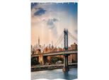 Abakuhaus Stati Uniti D'america Tenda Da Doccia Stretta, Ponte Di Manhattan A New York City, Set Decorativo Per Bagno In Tessuto Con Ganci, 120 X 180 Cm, Multicolore