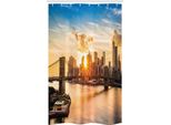 Abakuhaus New York Tenda Da Doccia Stretta, Panorama Urbano Di Brooklyn, Set Decorativo Per Bagno In Tessuto Con Ganci, 120 X 180 Cm, Multicolore