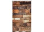 Abakuhaus Tenda Doccia Stretta In Legno, Brown Rustic Boden Blick, Set Decorativo Per Bagno In Tessuto Con Ganci, 120 X 180 Cm, Marrone