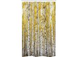 Abakuhaus Tenda Da Doccia Stretta Autunnale, Foglie Dorate Del Bosco, Set Decorativo Per Bagno In Tessuto Con Ganci, 120 X 180 Cm, Giallo E Grigio