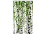 Abakuhaus Wald Tenda Da Doccia Stretta, Animali-Natura-Estate, Set Decorativo Per Bagno In Tessuto Con Ganci, 120 X 180 Cm, Bianco Verde