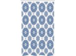 Abakuhaus Tenda Da Doccia Stretta Paisley, Blu Vintage Francese, Set Decorativo Per Bagno In Tessuto Con Ganci, 120 X 180 Cm, Blu E Bianco
