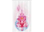 Abakuhaus Tenda Da Doccia Stretta Con Motivo Floreale, Mandala Yoga Lotus, Set Decorativo Per Bagno In Tessuto Con Ganci, 120 X 180 Cm, Rosa