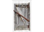 Abakuhaus Tenda Da Doccia Rustica Stretta, Effetto Legno Invecchiato, Set Decorativo Per Bagno In Tessuto Con Ganci, 120 X 180 Cm, Marrone