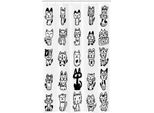 Abakuhaus Tenda Da Doccia Stretta Con Gatti, Gatti Con Facce Felici, Set Decorativo Per Bagno In Tessuto Con Ganci, 120 X 180 Cm, Bianco E Nero
