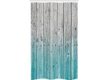 Abakuhaus Tenda Da Doccia Rustica Stretta, Pannelli In Legno Digitale, Set Decorativo Per Bagno In Tessuto Con Ganci, 120 X 180 Cm, Blu Pallido Grigio