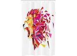 Abakuhaus Tenda Da Doccia Geometrica Stretta, Il Re Leone, Set Decorativo Per Bagno In Tessuto Con Ganci, 120 X 180 Cm, Multicolore