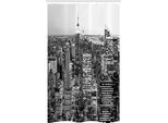 Abakuhaus New York Tenda Da Doccia Stretta, New York Manhattan, Set Decorativo Per Bagno In Tessuto Con Ganci, 120 X 180 Cm, Grigio