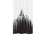 Abakuhaus Tenda Da Doccia Stretta Primitive, Arte, Set Decorativo Per Bagno In Tessuto Con Ganci, 120 X 180 Cm, Grigio Chiaro