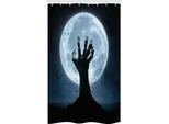 Abakuhaus Tenda Da Doccia Stretta Halloween, Zombie Grave, Set Decorativo Per Bagno In Tessuto Con Ganci, 120 X 180 Cm, Blu Nero