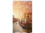 Abakuhaus Venezia Tenda Da Doccia Stretta, Immagine Italiana Di Venezia, Set Decorativo Per Bagno In Tessuto Con Ganci, 120 X 180 Cm, Multicolore
