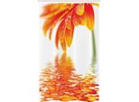 Abakuhaus Tenda Da Doccia Stretta Con Motivi Floreali, Sun Flower Reflexion, Set Decorativo Per Bagno In Tessuto Con Ganci, 120 X 180 Cm, Arancione
