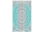 Abakuhaus Grigio E Turchese Tenda Da Doccia Stretta, Ombre Ethnic, Set Decorativo Per Bagno In Tessuto Con Ganci, 120 X 180 Cm, Turchese Grigio