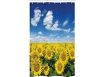 Abakuhaus Girasole Tenda Da Doccia Stretta, Campagna Fresca, Set Decorativo Per Bagno In Tessuto Con Ganci, 120 X 180 Cm, Verde Blu Giallo