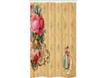 Abakuhaus Tenda Da Doccia Vintage Stretta, Romantiche Rose Di Campagna, Set Decorativo Per Bagno In Tessuto Con Ganci, 120 X 180 Cm, Sabbia Marrone Rosa Chiaro