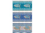 Abakuhaus Tenda Da Doccia Stretta Con Motivo Mosaico, Stile Marinaro, Set Decorativo Per Bagno In Tessuto Con Ganci, 120 X 180 Cm, Blu-Grigio