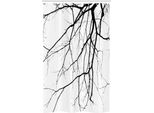 Abakuhaus Bianco E Nero Tenda Da Doccia Stretta, Albero Spoglio, Set Decorativo Per Bagno In Tessuto Con Ganci, 120 X 180 Cm, Bianco E Nero