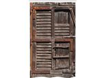 Abakuhaus Tenda Da Doccia Rustica Stretta, Porta Italiana In Legno, Set Decorativo Per Bagno In Tessuto Con Ganci, 120 X 180 Cm, Marrone Umbra