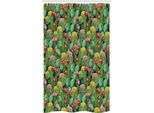 Abakuhaus Tenda Da Doccia Stretta Con Motivi Floreali, Giardino Di Fiori E Cactus, Set Decorativo Per Bagno In Tessuto Con Ganci, 120 X 180 Cm, Multicolore