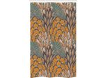 Abakuhaus Tenda Da Doccia Stretta Con Motivi Floreali, Fiori E Pavone, Set Decorativo Per Bagno In Tessuto Con Ganci, 120 X 180 Cm, Blu Petrolio E Caffè Chiaro