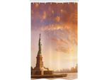 Abakuhaus Paesaggio Tenda Da Doccia Stretta, Usa New York Paesaggio, Set Decorativo Per Bagno In Tessuto Con Ganci, 120 X 180 Cm, Multicolore