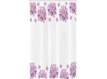 Abakuhaus Tenda Da Doccia Stretta Con Motivi Floreali, Fiori Viola, Set Decorativo Per Bagno In Tessuto Con Ganci, 120 X 180 Cm, Lilla E Bianco