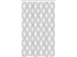 Abakuhaus Tenda Da Doccia Geometrica Stretta, Minimalist Squares, Set Decorativo Per Bagno In Tessuto Con Ganci, 120 X 180 Cm, Grigio Chiaro E Bianco