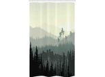 Abakuhaus Paesaggio Tenda Da Doccia Stretta, Tal Mystic Forest, Set Decorativo Per Bagno In Tessuto Con Ganci, 120 X 180 Cm, Guscio D'uovo E Verde Chiaro
