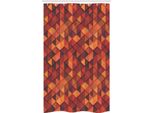 Abakuhaus Tenda Da Doccia Stretta Arancione, Motivo Retrò A Triangoli, Set Decorativo Per Bagno In Tessuto Con Ganci, 120 X 180 Cm, Arancione E Marrone