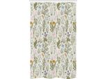 Abakuhaus Tenda Da Doccia Stretta Con Motivi Floreali, Vintage Garden Plants, Set Decorativo Per Bagno In Tessuto Con Ganci, 120 X 180 Cm, Verde Reseda Beige