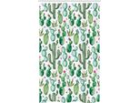 Abakuhaus Tenda Da Doccia Stretta Con Motivo Cactus, Piante Cactus Messicane, Set Decorativo Per Bagno In Tessuto Con Ganci, 120 X 180 Cm, Verde Lime Rosa Pallido
