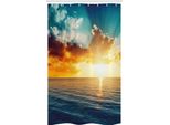 Abakuhaus Tenda Da Doccia Stretta Ocean, Majestic Tramonto Sul Mare, Set Decorativo Per Bagno In Tessuto Con Ganci, 120 X 180 Cm, Turchese Arancione Blu