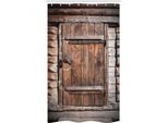Abakuhaus Tenda Da Doccia Rustica Stretta, Porta In Legno Rustica, Set Decorativo Per Bagno In Tessuto Con Ganci, 120 X 180 Cm, Marrone