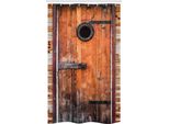 Abakuhaus Antiquariato Tenda Da Doccia Stretta, Finestra In Legno Di Pino, Set Decorativo Per Bagno In Tessuto Con Ganci, 120 X 180 Cm, Marrone Caramello