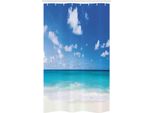 Abakuhaus Tenda Da Doccia Stretta Ocean, Barbados Coast Summer, Set Decorativo Per Bagno In Tessuto Con Ganci, 120 X 180 Cm, Blu Acquamarina Cocco