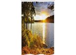 Abakuhaus Tenda Da Doccia Colorata E Stretta, Tramonto Nella Foresta Canadese, Set Decorativo Per Bagno In Tessuto Con Ganci, 120 X 180 Cm, Multicolore