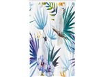 Abakuhaus Tenda Da Doccia Tropicale Stretta, Acquerello Parrot Palm, Set Decorativo Per Bagno In Tessuto Con Ganci, 120 X 180 Cm, Multicolore
