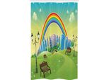 Abakuhaus Tenda Da Doccia Colorata E Stretta, Arcobaleno E Fiori, Set Decorativo Per Bagno In Tessuto Con Ganci, 120 X 180 Cm, Multicolore