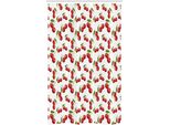 Abakuhaus Tenda Da Doccia Stretta Con Motivo Ciliegie, Set Decorativo Per Bagno In Tessuto Con Ganci, 120 X 180 Cm, Bianco Vermiglio Verde