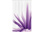 Abakuhaus Tenda Da Doccia Stretta Con Motivo Floreale, Ombre Lotus Art, Set Decorativo Per Bagno In Tessuto Con Ganci, 120 X 180 Cm, Viola E Bianco