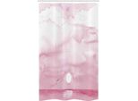 Abakuhaus Tenda Da Doccia Rosa Stretta, Alba Uccelli Orizzonte Arte, Set Decorativo Per Bagno In Tessuto Con Ganci, 120 X 180 Cm, Bianco Rosa