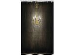 Abakuhaus Tenda Da Doccia Stretta, Lampadario Classico Scuro, Set Decorativo Per Bagno In Tessuto Con Ganci, 120 X 180 Cm, Grigio E Giallo