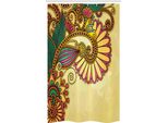 Abakuhaus Tenda Da Doccia Stretta Con Motivi Floreali, Foglie E Motivi Cachemire, Set Decorativo Per Bagno In Tessuto Con Ganci, 120 X 180 Cm, Multicolore