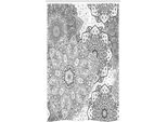 Abakuhaus Mandala Tenda Da Doccia Stretta, Eastern Floral, Set Decorativo Per Bagno In Tessuto Con Ganci, 120 X 180 Cm, Bianco E Grigio