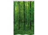 Abakuhaus Tenda Da Doccia Stretta Verde, Bosco Primaverile Bush Rural, Set Decorativo Per Bagno In Tessuto Con Ganci, 120 X 180 Cm, Verde