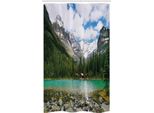 Abakuhaus Paesaggio Tenda Da Doccia Stretta, Canada Ohara See Wiev, Set Decorativo Per Bagno In Tessuto Con Ganci, 120 X 180 Cm, Multicolore