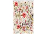 Abakuhaus Tenda Da Doccia Colorata E Stretta, Fiori Astratti E Rose, Set Decorativo Per Bagno In Tessuto Con Ganci, 120 X 180 Cm, Multicolore
